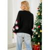 imageCHICWISH Womens BlackGreenPinkRed Fuzzy Santa Claus Knit TopBlack