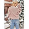 imageCHICWISH Womens BlackGreenPinkRed Fuzzy Santa Claus Knit TopPink