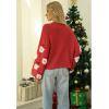 imageCHICWISH Womens BlackGreenPinkRed Fuzzy Santa Claus Knit TopRed