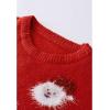 imageCHICWISH Womens BlackGreenPinkRed Fuzzy Santa Claus Knit TopRed