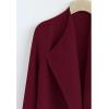 imageCHICWISH Womens Classy Open Front Knit Coat Cardigan Coatigan Light JacketBurgundy