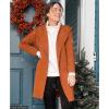 imageCHICWISH Womens Classy Open Front Knit Coat Cardigan Coatigan Light JacketCaramel