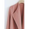 imageCHICWISH Womens Classy Open Front Knit Coat Cardigan Coatigan Light JacketCoral