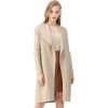 imageCHICWISH Womens Classy Open Front Knit Coat Cardigan Coatigan Light JacketLight Tan