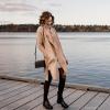 imageCHICWISH Womens Classy Open Front Knit Coat Cardigan Coatigan Light JacketLight Tan