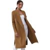 imageCHICWISH Womens Classy Open Front Knit Coat Cardigan Coatigan Light JacketTan
