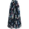 imageCHICWISH Womens Floral Watercolor Flower Maxi Floral Chiffon Slip SkirtBlue Flowy Floral