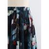 imageCHICWISH Womens Floral Watercolor Flower Maxi Floral Chiffon Slip SkirtBlue Flowy Floral
