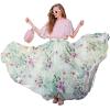 imageCHICWISH Womens Floral Watercolor Flower Maxi Floral Chiffon Slip SkirtGreen