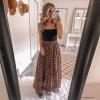 imageCHICWISH Womens Floral Watercolor Flower Maxi Floral Chiffon Slip SkirtLeopard