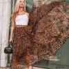 imageCHICWISH Womens Floral Watercolor Flower Maxi Floral Chiffon Slip SkirtLeopard
