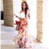 imageCHICWISH Womens Floral Watercolor Flower Maxi Floral Chiffon Slip SkirtOrange