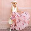 imageCHICWISH Womens Floral Watercolor Flower Maxi Floral Chiffon Slip SkirtPink