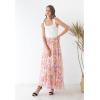 imageCHICWISH Womens Floral Watercolor Flower Maxi Floral Chiffon Slip SkirtRose Painting