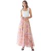 imageCHICWISH Womens Floral Watercolor Flower Maxi Floral Chiffon Slip SkirtRose Painting