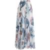 imageCHICWISH Womens Floral Watercolor Flower Maxi Floral Chiffon Slip SkirtWhite Tropical Flowering