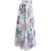 imageCHICWISH Womens Floral Watercolor Flower Maxi Floral Chiffon Slip SkirtWhite Tropical Flowering