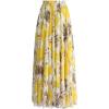 imageCHICWISH Womens Floral Watercolor Flower Maxi Floral Chiffon Slip SkirtYellow
