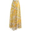 imageCHICWISH Womens Floral Watercolor Flower Maxi Floral Chiffon Slip SkirtYellow Flower