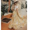 imageCHICWISH Womens Floral Watercolor Flower Maxi Floral Chiffon Slip SkirtYellow Flower