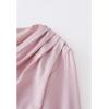 imageCHICWISH Womens Tender Ruched Detail Faux Wrap TopPink