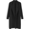 imageCHICWISH Womens Classy Open Front Knit Coat Cardigan Coatigan Light JacketBlack