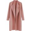 imageCHICWISH Womens Classy Open Front Knit Coat Cardigan Coatigan Light JacketCoral