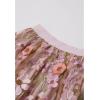 imageCHICWISH Women 3D Floral Applique Embroidery Maxi Skirt Elastic High Waist ALine Garden Party Mesh Tulle SkirtDusty Pink