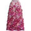 imageCHICWISH Women 3D Floral Applique Embroidery Maxi Skirt Elastic High Waist ALine Garden Party Mesh Tulle SkirtMagenta