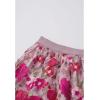 imageCHICWISH Women 3D Floral Applique Embroidery Maxi Skirt Elastic High Waist ALine Garden Party Mesh Tulle SkirtMagenta