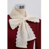 imageCHICWISH Women Bowknot Long Sleeve Knit Top Embroidered Eyelet Elegant Ribbed Pullover Tops JumperRed