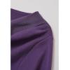 imageCHICWISH Women Casual Long Sleeve Pullover Top Side Knot Ruched Blouse Slim Fitted Basic Solid Knit Tops Fall TrendyPurple