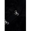 imageCHICWISH Women Crop Fuzzy Cardigan Bowknot Brooch Button Knit Cardigans Open Front Long Sleeves Sweater TopsBlack Fuzzy