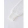 imageCHICWISH Women Crop Fuzzy Cardigan Bowknot Brooch Button Knit Cardigans Open Front Long Sleeves Sweater TopsWhite Fuzzy