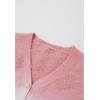imageCHICWISH Women Cute Ombre Fuzzy Heart Button Down Cardigan V Neck Long Sleeve Soft Valentines Knit Sweater Coat Pink