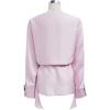 imageCHICWISH Women Long Sleeve Satin Silk Top Crisscross Waist Boat Neck Elegant Dressy Party Blouse Tunic TopsPink