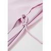 imageCHICWISH Women Long Sleeve Satin Silk Top Crisscross Waist Boat Neck Elegant Dressy Party Blouse Tunic TopsPink
