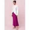 imageCHICWISH Women Long Sleeve Satin Silk Top Crisscross Waist Boat Neck Elegant Dressy Party Blouse Tunic TopsWhite