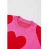 imageCHICWISH Women Love Hearts Knit Pullover Sweaters Long Sleeve Fall Casual Cute Valentine Holiday Party Casual Knit TopHot Pink