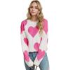 imageCHICWISH Women Love Hearts Knit Pullover Sweaters Long Sleeve Fall Casual Cute Valentine Holiday Party Casual Knit TopWhite
