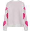 imageCHICWISH Women Love Hearts Knit Pullover Sweaters Long Sleeve Fall Casual Cute Valentine Holiday Party Casual Knit TopWhite