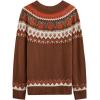 imageCHICWISH Women Pumpkin Print Long Sleeves Knit Sweater Crewneck Casual Pullover Tops Fall Halloween Party SweatershirtBrown