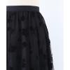 imageCHICWISH Womens 3D Posy DoubleLayered Mesh Midi SkirtBlack