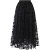 imageCHICWISH Womens 3D Posy DoubleLayered Mesh Midi SkirtBlack