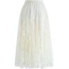 imageCHICWISH Womens 3D Posy DoubleLayered Mesh Midi SkirtCream3d Posy