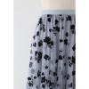 imageCHICWISH Womens 3D Posy DoubleLayered Mesh Midi SkirtDusty Blue3d Posy