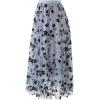 imageCHICWISH Womens 3D Posy DoubleLayered Mesh Midi SkirtDusty Blue3d Posy