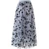imageCHICWISH Womens 3D Posy DoubleLayered Mesh Midi SkirtDusty Blue3d Posy