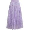 imageCHICWISH Womens 3D Posy DoubleLayered Mesh Midi SkirtLavender