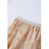 imageCHICWISH Womens 3D Posy DoubleLayered Mesh Midi SkirtLight Tan3d Posy